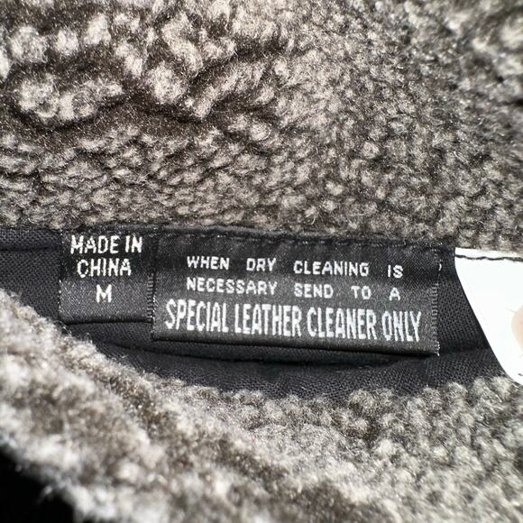 WILSONS B-3 Aviator Reversible Leather Sherpa Flight Bomber Jacket Black Medium - Picture 16 of 16